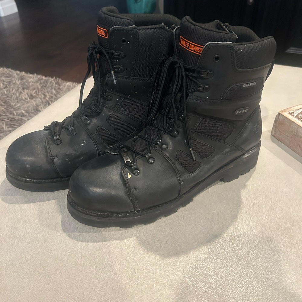 Harley-Davidson Black and Orange Men's Boots